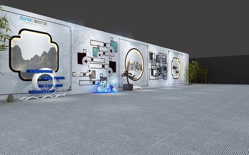 融创文旅发布会展示展览会场布置设计3d效果图